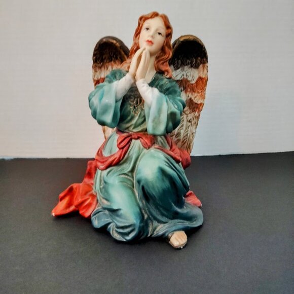 Angel Statue Porcelain Collectors Hand Painted Praying Figurine Easter Christmas - Picture 1 of 6